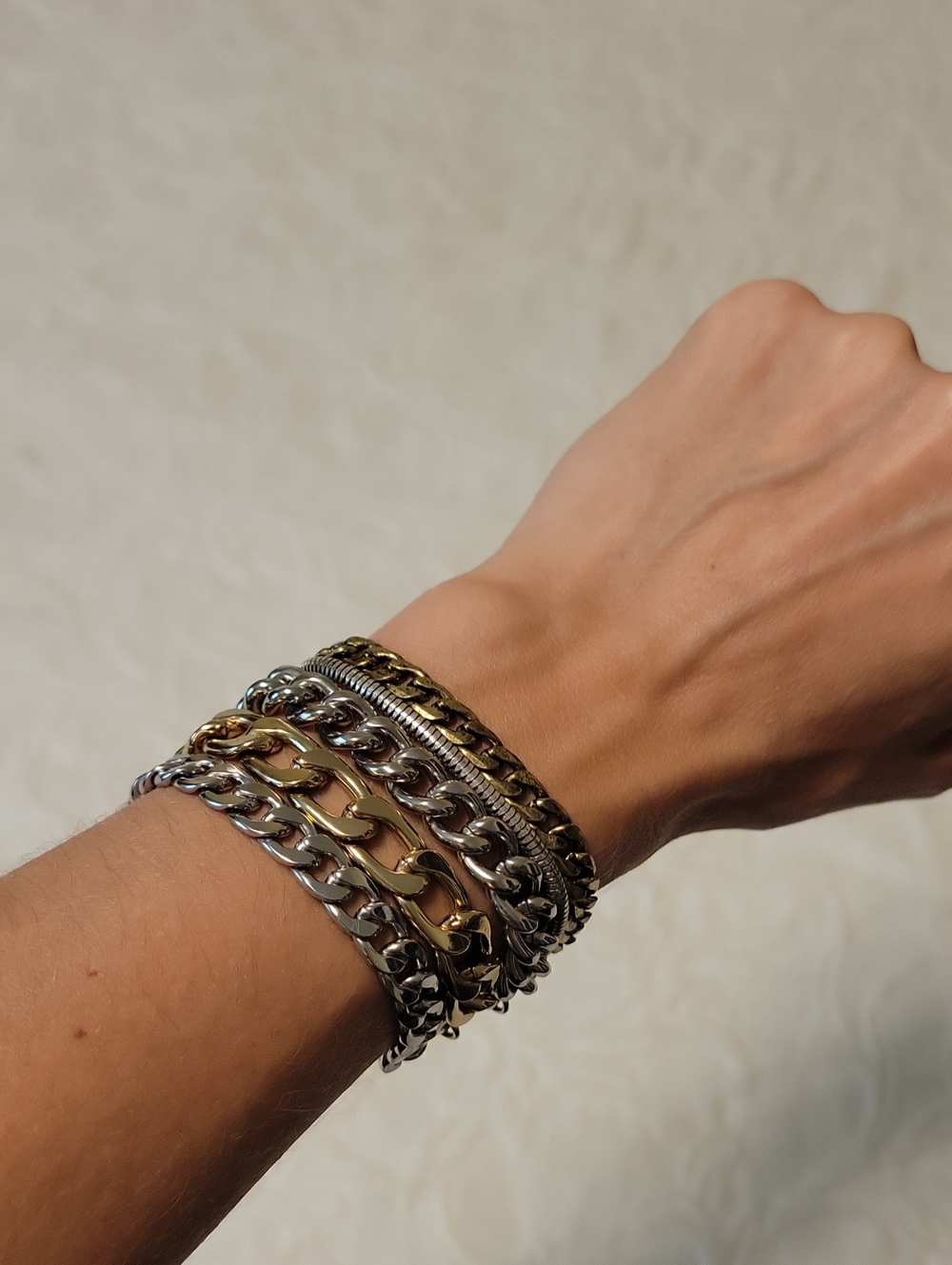 Jenny Bird Two-Tone Layered Chain Bracelet Set - Gold & Silver